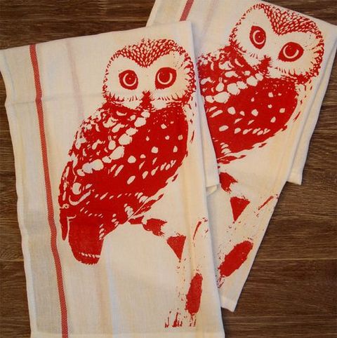 printed linen tea towel