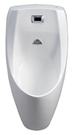Microwave controlled automatic urinal flusher