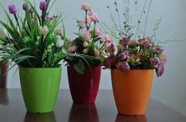 Cheap Highlight Round Green Plastic Flower Pots