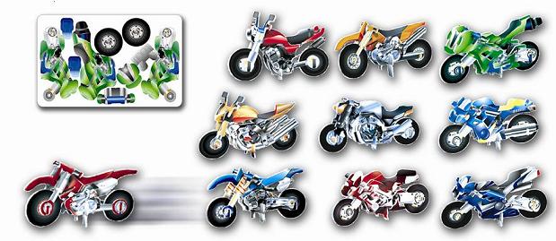 3D Puzzle Card- Motorcycle