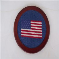 American Flag Needlepoint Coaster