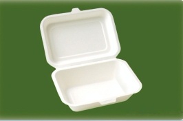 600ml lunch box compostable sugarcane takeout food container clamshell - B001