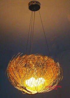 birdnest hanging lamps with glass egg