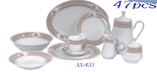 47pcs dinner sets daily-use porcelain