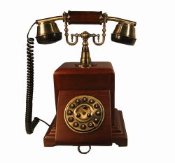 antique wooden telephone