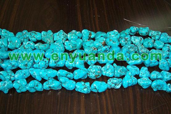 Howlite turquoise nuggets beads
