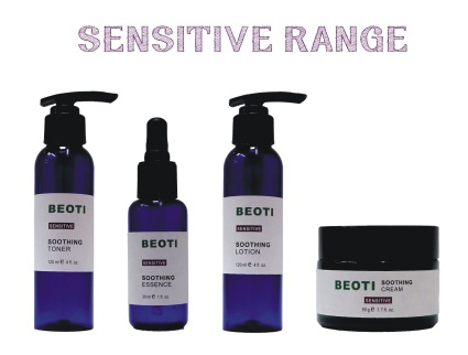 BEOTI Sensitive Range - Soothing Toner, Soothing Essence, Soothing Lotion, Soothing Cream