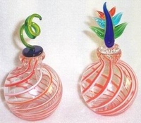 Spiral perfume bottle with fancy top